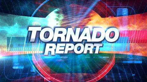 Tornado Warning Alert Report - Broadcast News Graphic Title Design Illustration
