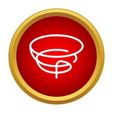 Tornado warning icon on red background 스톡 일러스트