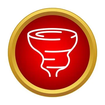 Tornado warning icon representing severe weather conditions Illustration