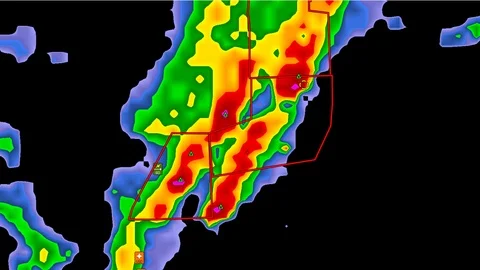 Tornado warning on severe thunderstorms ... | Stock Video | Pond5