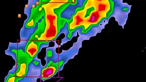 Tornado warning on severe thunderstorms ... | Stock Video | Pond5