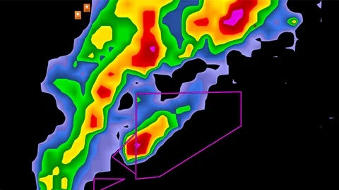 Tornado warning on severe thunderstorms ... | Stock Video | Pond5