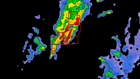 Tornado warning on severe thunderstorms ... | Stock Video | Pond5