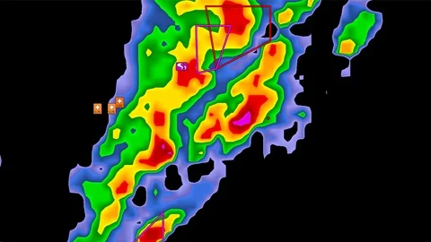 Tornado warning on severe thunderstorms ... | Stock Video | Pond5
