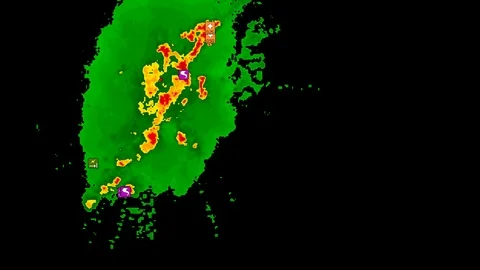 Tornado warning on severe thunderstorms ... | Stock Video | Pond5