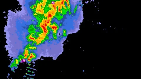 Tornado warning on severe thunderstorms ... | Stock Video | Pond5