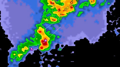 Tornado warning on severe thunderstorms ... | Stock Video | Pond5