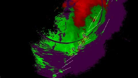 Tornado warning on severe thunderstorms ... | Stock Video | Pond5