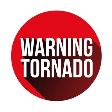 Tornado Warning sign red Illustrazione stock