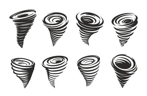 Tornado whirlwind, cyclone vortex, hurricane twirl Stock Illustration