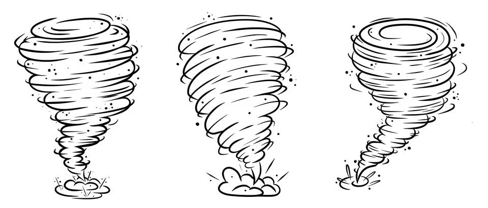 Tornado whirlwind vector illustration isolated on white background. Stock Illustration