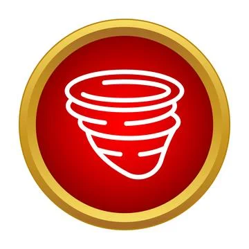 Tornado wind storm icon in red circle Stock Illustration