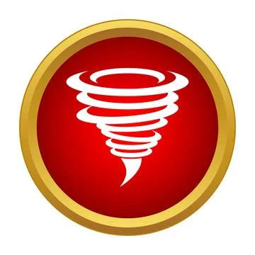 Tornado wind storm weather cyclone icon on red background Stockillustratie
