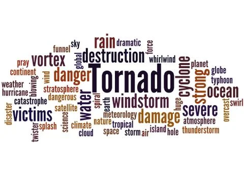Tornado, word cloud concept Illustrazione stock