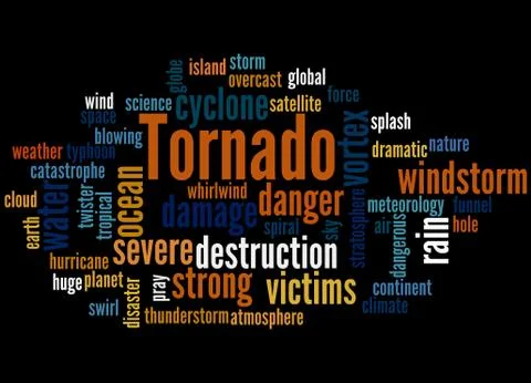 Tornado, word cloud concept Illustrazione stock