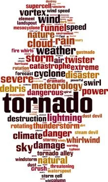Tornado word cloud Stock Illustration