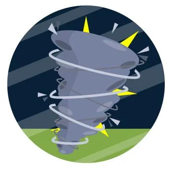 Tornadoes and strong winds. Storm bad weather. hurricane with lightning. Stockillustratie