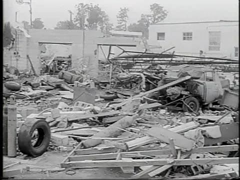 Tornadoes kill 10 people in florida 1966 archival footage Stock Footage 76161057