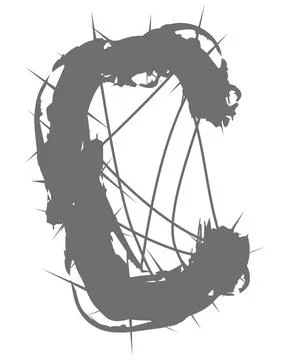 Torned vector letter.Art font. イラスト素材