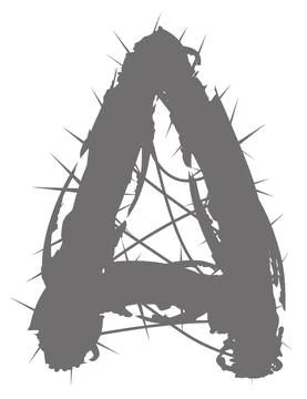 Torned vector letter.Art font. Stock Illustration