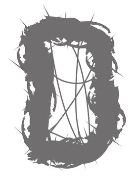 Torned vector letter.Art font. Stock Illustration