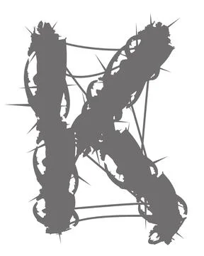 Torned vector letter.Art font. Stock Illustration