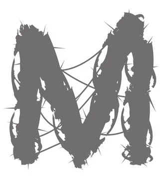 Torned vector letter.Art font. イラスト素材