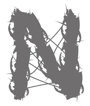 Torned vector letter.Art font. Stock Illustration