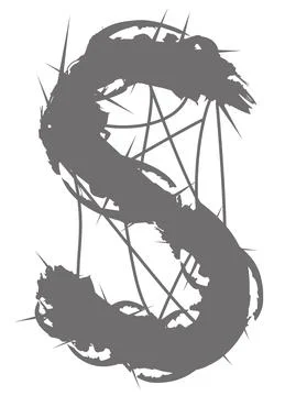 Torned vector letter.Art font. イラスト素材