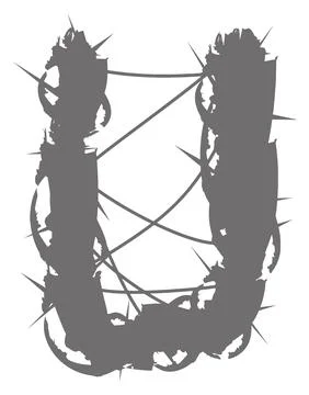 Torned vector letter.Art font. イラスト素材