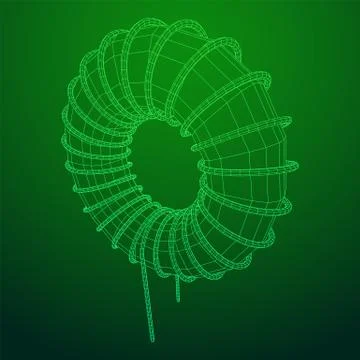 Toroidal Coil Inductor Stock Illustration