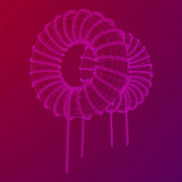 Toroidal Coil Inductor Stock Illustration