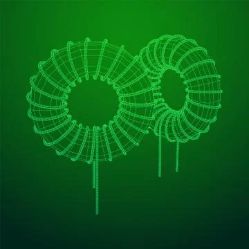 Toroidal Coil Inductor Illustrazione stock