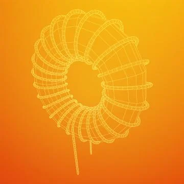 Toroidal Coil Inductor Stock Illustration