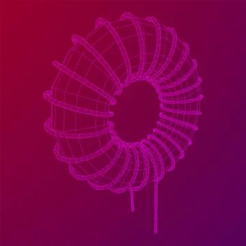 Toroidal Coil Inductor Illustrazione stock