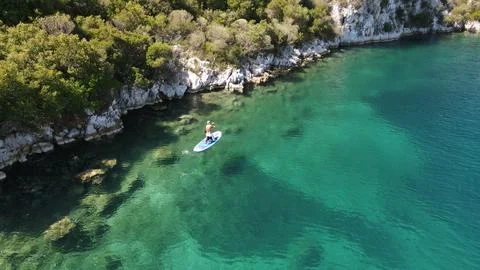 Toroni Drone Overhead SUP Stock Photos