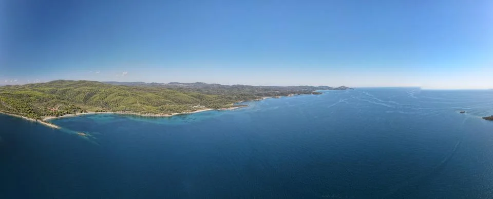 Toroni Drone Panoramic Stock Photos