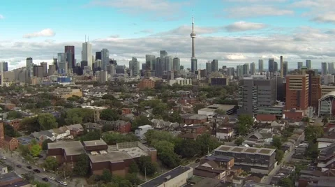 Toronto Aerial of Southern Facing Skyline Stock Footage