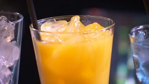 Toronto Bartender Making an Orange and Red Alcoholic Drink HD Video Video stock 90671845