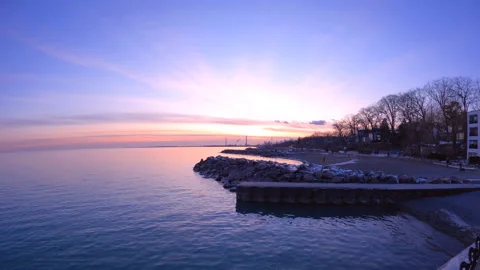 Toronto Beaches At Sunset Time Lapse Stock Footage 148596177