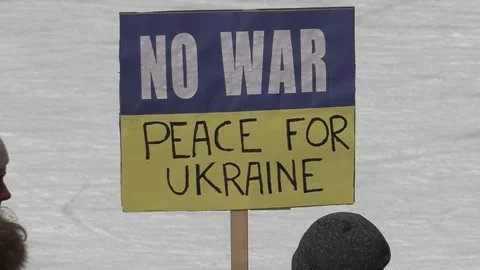 Toronto, Can Feb 24 2022, Thousands Rally in Toronto as Russia Invades Ukraine Stock Footage 342968341