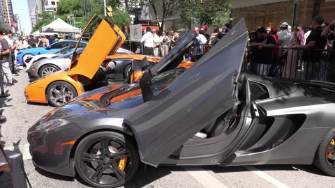 Toronto, Can Jun 16 2025  performance and exotic luxury classic super car show Stock Footage 311386335