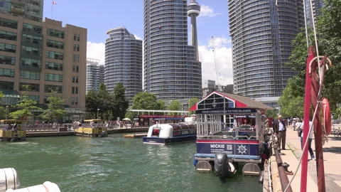 Toronto, Can June 21 2026 Tourists crowds and pedestrians in summer weather Stock Footage 337391879