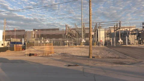 Toronto, Can,  May 15 2026 Power station for massive Ai data center Stock Footage 334994046