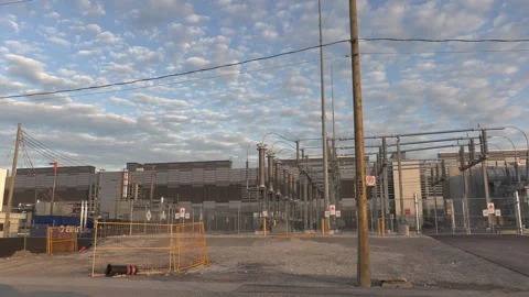 Toronto, Can,  May 15 2026 Power station for massive Ai data center Stock Footage 334994056
