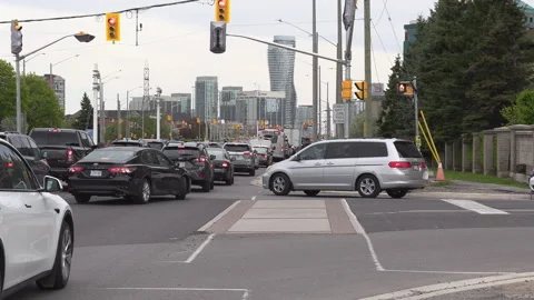 Toronto, Can, May 15 2026 extreme traffic jam gridlock in city streets Video stock 335256904