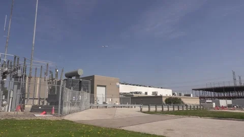 Toronto, Can,  May 15 2026 Power station for massive Ai data center Stock Footage 335257360