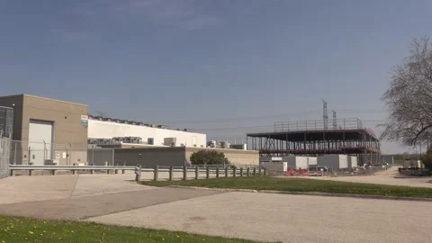Toronto, Can,  May 15 2026 Power station for massive Ai data center Stock Footage 335257404