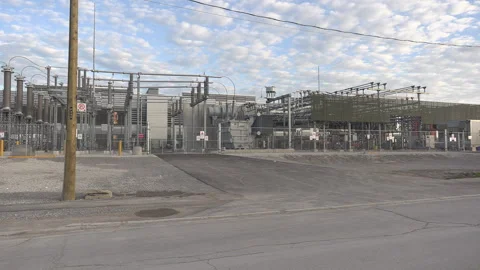 Toronto, Can,  May 15 2026 Power station for massive Ai data center Stock Footage 335260805