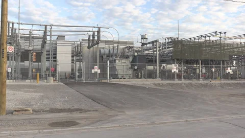 Toronto, Can,  May 15 2026 Power station for massive Ai data center Stock Footage 335260838